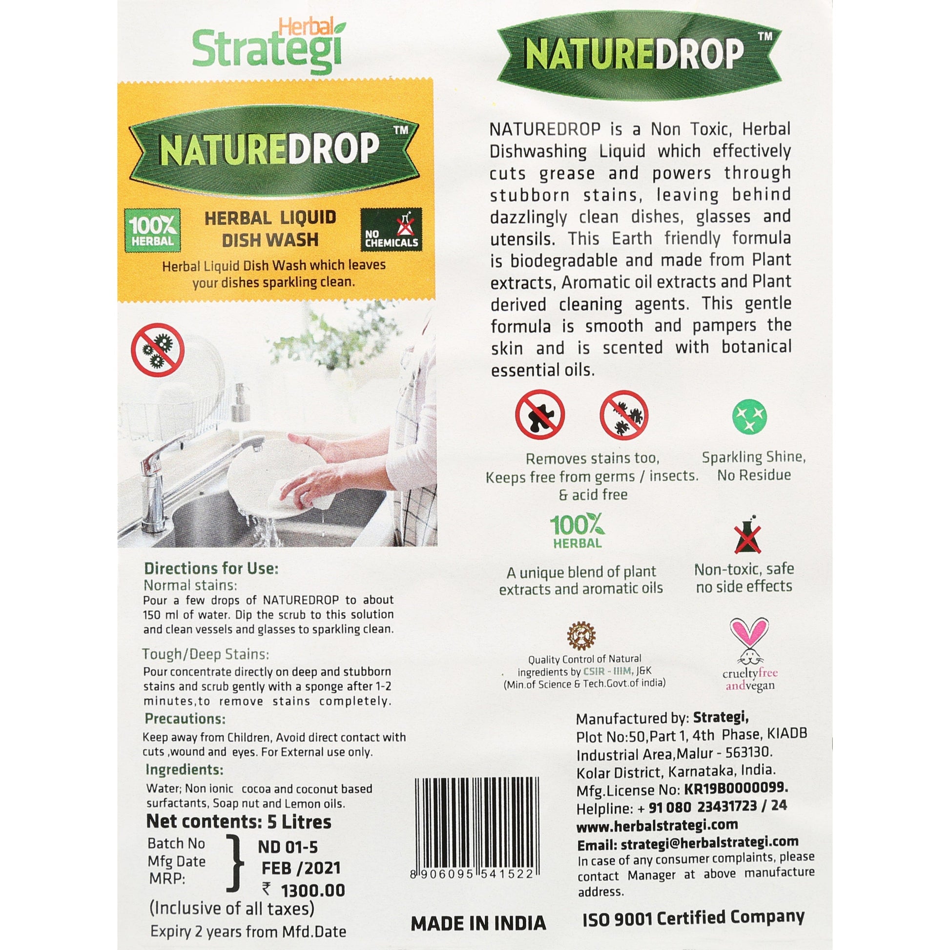 Herbal Strategi Dishwash Liquid 2L Cleaner Herbal Strategi