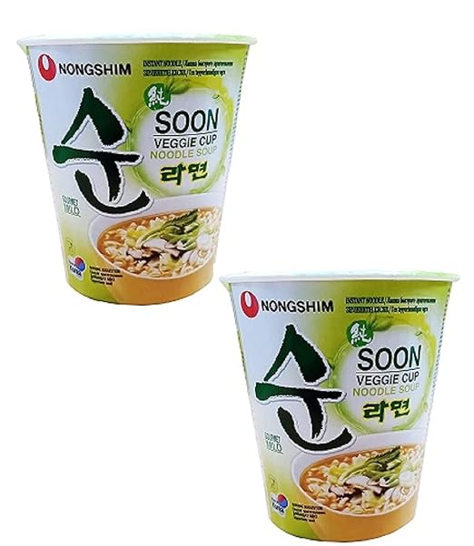 Nongshim Veggie Instant Noodles Cup 67gm*2Pack (Pack of 2)