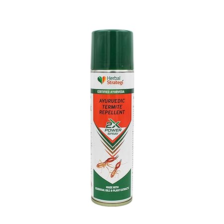 Herbal Strategi Ayurvedic Termite Repellent 200 ML | 2X power Aerosol Spray | Certified Ayurveda (AUYSH)| Non-Toxic & Eco friendly| No CFC and No side effects|Cruelty free & Vegan