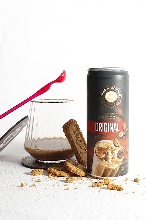 Kings Coffee Premium Cold Coffee Can | Original Coffee Cold Brew Can | 280 ml | RTD | Made up of 100% Arabica Coffee Beans