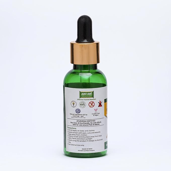 Herbal Strategi Termite Repellent Oil Gel - Natural, Vegan & Eco-Friendly | 100% Herbal and Chemical free | Baby and Pet safe | Ayush certified | 25ml