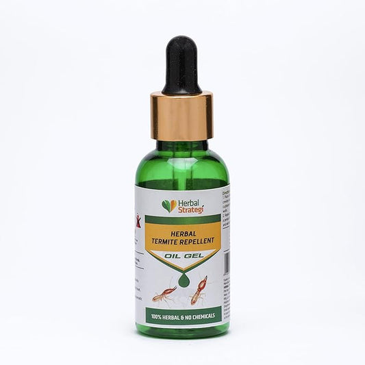 Herbal Strategi Termite Repellent Oil Gel - Natural, Vegan & Eco-Friendly | 100% Herbal and Chemical free | Baby and Pet safe | Ayush certified | 25ml