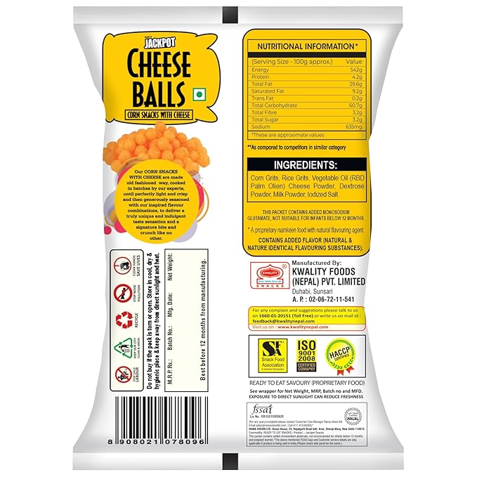 Kab's Jackpot Cheese Balls, 2.12 oz ℮ 60 g