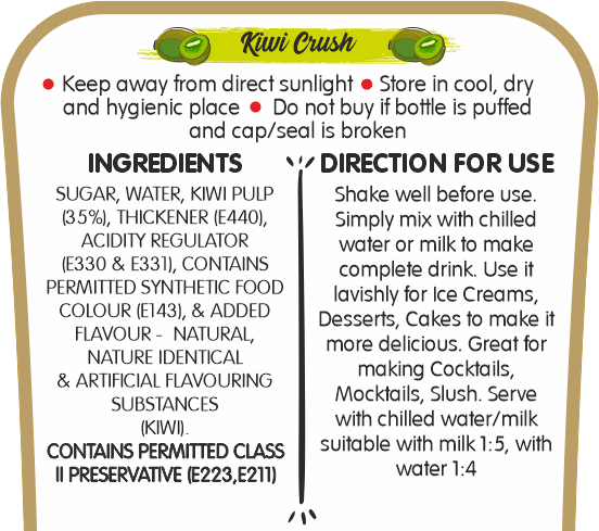 Frujoy Kiwi Crush 750ml | For Fruit Mocktail | Cocktail | Cake | Baking Essentials | Juices | Beverages Crush Frujoy